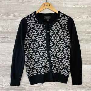 Iris Singer Black White LongSleeve Button Cardigan